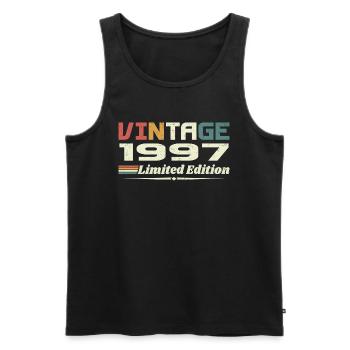 Jahrgang 1997 Geschenk 1997 Geburtstag 1997 Retro - Männer Premium Bio Tank Top - Schwarz - Vorne - Michal (187cm)