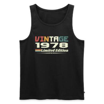 Vintage 1978 Gift 1978 Birthday 1978 Retro - Men's Premium Organic Tank Top - black - Front - AI Model Male 178 light (178cm)