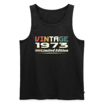 Vintage 1973 Gift 1973 Birthday 1973 Retro - Men's Premium Organic Tank Top - black - Front - Michal (187cm)