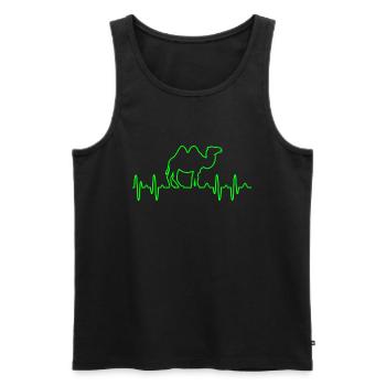 Kamel - Männer Premium Bio Tank Top - Schwarz - Vorne - AI Model Male 178 light (178cm)