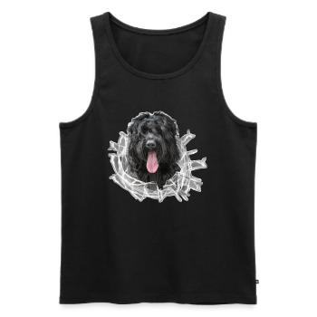 RussischerSchwarzerTerrier Glas - Männer Premium Bio Tank Top - Schwarz - Vorne - AI Model Male 178 light (178cm)