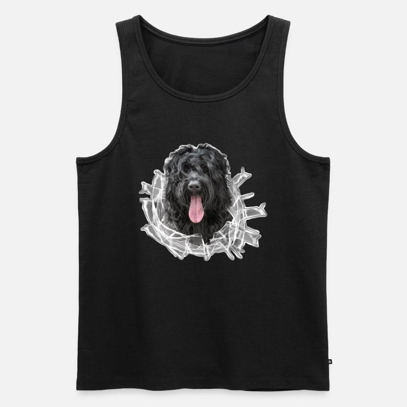 RussischerSchwarzerTerrier Glas - Männer Premium Bio Tank Top - Schwarz
