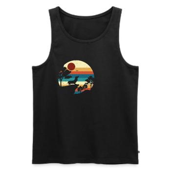 Dackel Hund Geschenk Lustiger Saussage Dog Retro - Männer Premium Bio Tank Top - Schwarz - Vorne - Michal (187cm)