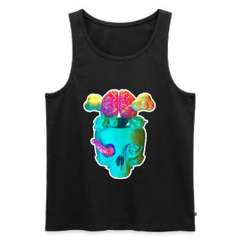 Blue skull - Men's Premium Organic Tank Top - black - Front - AI Model Male 178 light (178cm)