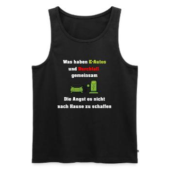 E cars funky saying - Men's Premium Organic Tank Top - black - Front - AI Model Male 178 light (178cm)