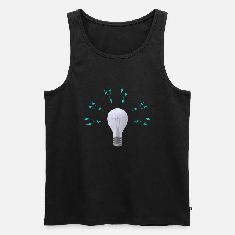 Glühbirne mit Blitzsymbolen - Männer Premium Bio Tank Top - Schwarz