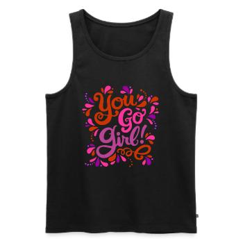 Girl Power Red Pink Purple - Men's Premium Organic Tank Top - black - Front - AI Model Male 178 light (178cm)