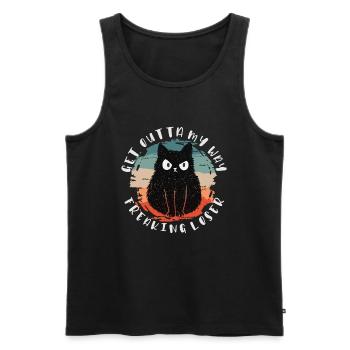 Get outta my way freaking loser, Moody Cat - Men's Premium Organic Tank Top - black - Front - AI Model Male 178 light (178cm)