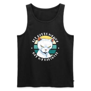 Get outta my way, Not my business, Moody Cat - Men's Premium Organic Tank Top - black - Front - AI Model Male 178 light (178cm)