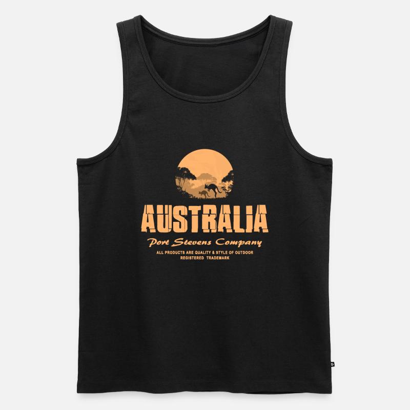 Kängurus - Australia - Australien - Männer Premium Bio Tank Top - Schwarz