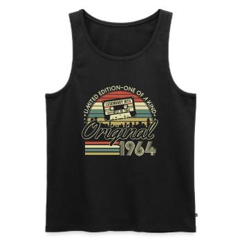 1964 Jahrgang Vintage Retro Geburtstag Geschenk - Männer Premium Bio Tank Top - Schwarz - Vorne - Michal (187cm)