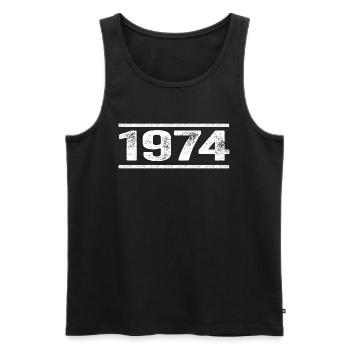 1974 Rétro 1974 Anniversaire 1974 Millésime 1974 - Débardeur bio Premium Homme - noir - Devant - Michal (187cm)