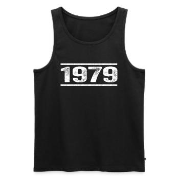 1979 Retro 1979 Birthday 1979 Vintage 1979 - Men's Premium Organic Tank Top - black - Front - AI Model Male 178 light (178cm)