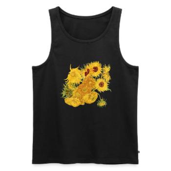 Vincent van Gogh Sonnenblumen Sunflowers Art Kunst - Männer Premium Bio Tank Top - Schwarz - Vorne - AI Model Male 178 light (178cm)