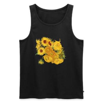 Vincent van Gogh Tournesols Tournesols Art Art - Débardeur bio Premium Homme - noir - Devant - AI Model Male 178 light (178cm)