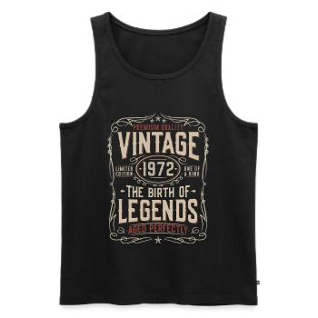 1972 Vintage Born Legends Vintage Birthday - Men's Premium Organic Tank Top - black - Front - Michal (187cm)