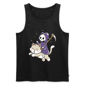 Halloween Katze Hexe - Männer Premium Bio Tank Top - Schwarz - Vorne - AI Model Male 178 light (178cm)