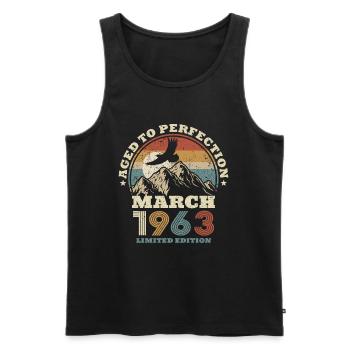 60th birthday - March 1963 - 60 years old - Men's Premium Organic Tank Top - black - Front - Michal (187cm)