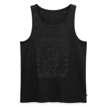 I am a Soldier i will always be a Soldier - Men's Premium Organic Tank Top - black - Front - AI Model Male 178 light (178cm)