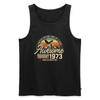 Awesome since 1973 Vintage Jahrgang Geburtstag - Männer Premium Bio Tank Top - Schwarz - Vorne - Michal (187cm)