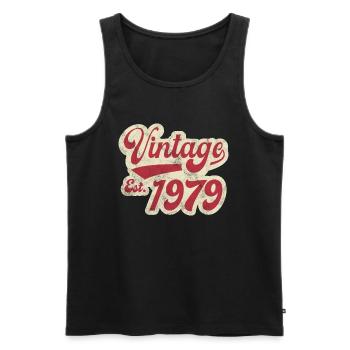 Jahrgang Est 1979 - Männer Premium Bio Tank Top - Schwarz - Vorne - AI Model Male 178 light (178cm)