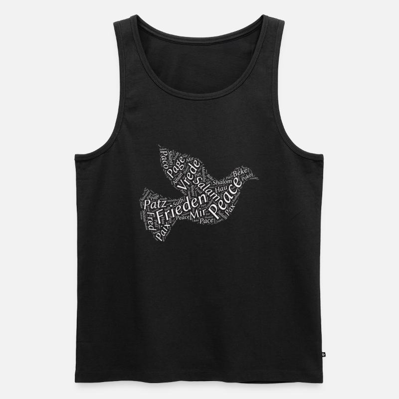 Frieden Taube Peace weiß - Männer Premium Bio Tank Top - Schwarz