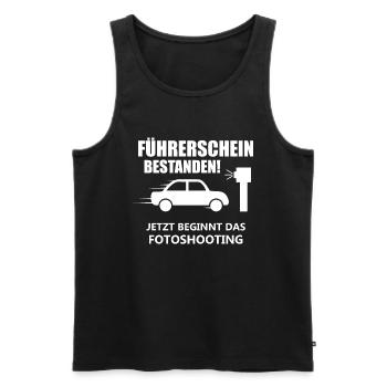 Führerschein bestanden Spruch Geschenk - Männer Premium Bio Tank Top - Schwarz - Vorne - Michal (187cm)
