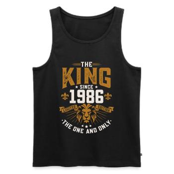 1986 Vintage King Anniversaire Homme Cadeau - Débardeur bio Premium Homme - noir - Devant - Michal (187cm)