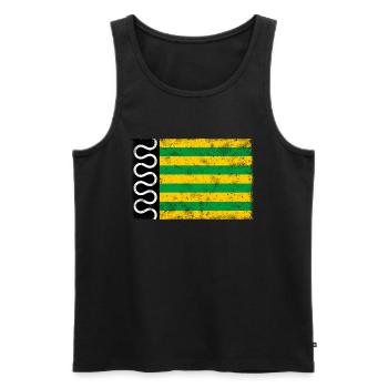 De Wolden VINTAGE - Männer Premium Bio Tank Top - Schwarz - Vorne - AI Model Male 178 light (178cm)