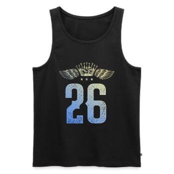 26 Zahl Krone - Männer Premium Bio Tank Top - Schwarz - Vorne - Michal (187cm)