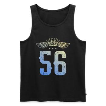 56 Couronne numérique - Débardeur bio Premium Homme - noir - Devant - Michal (187cm)