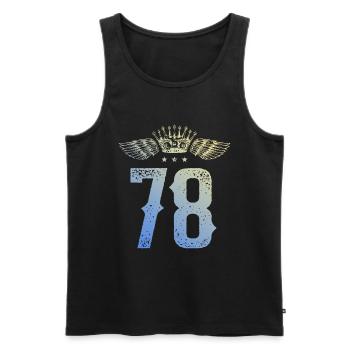 78 Couronne numérique - Débardeur bio Premium Homme - noir - Devant - Michal (187cm)