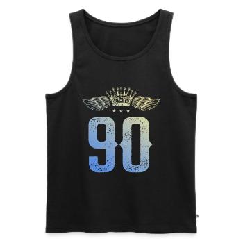 90 Zahl Krone - Männer Premium Bio Tank Top - Schwarz - Vorne - Michal (187cm)