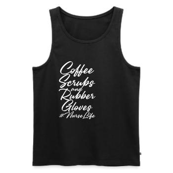 Coffee Scrubs And Rubber Gloves #nurselife - Men's Premium Organic Tank Top - black - Front - Michal (187cm)