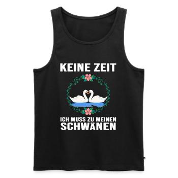 Schwan "Schwanzeit" Schwäne verliebt Schwanpaar - Männer Premium Bio Tank Top - Schwarz - Vorne - Michal (187cm)