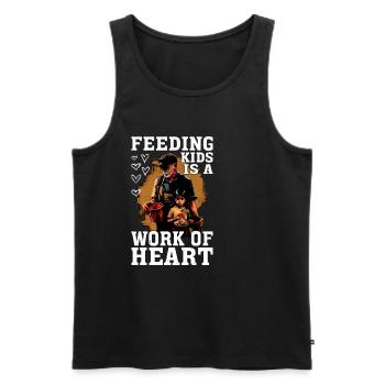 Feeding Kids Is A Work Of Heart 6 - Männer Premium Bio Tank Top - Schwarz - Vorne - Michal (187cm)