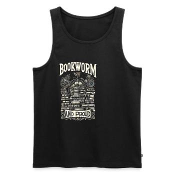 Bookworm and Proud 8 - Männer Premium Bio Tank Top - Schwarz - Vorne - Michal (187cm)