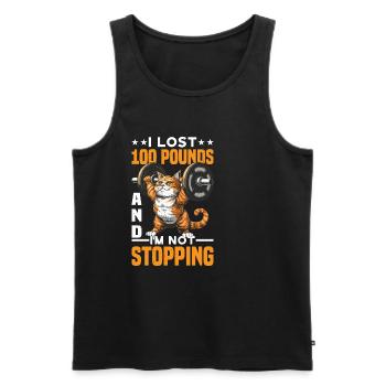 I Lost 100 Pounds And I'm Not Stopping 23 - Men's Premium Organic Tank Top - black - Front - Michal (187cm)