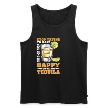 You're Not Tequila Stop Pleasing Everyone 2 - Männer Premium Bio Tank Top - Schwarz - Vorne - Michal (187cm)
