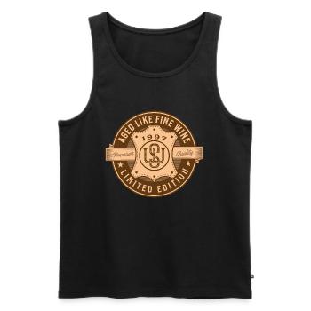 Aged Like Fine Wine 1997 Geburtstag Geschenkidee - Männer Premium Bio Tank Top - Schwarz - Vorne - AI Model Male 178 light (178cm)