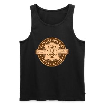 Aged Like Fine Wine 1993 Geburtstag Geschenkidee - Männer Premium Bio Tank Top - Schwarz - Vorne - Michal (187cm)