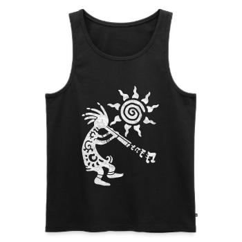 Native American Kokopelli Musican With Flute 3 - Männer Premium Bio Tank Top - Schwarz - Vorne - AI Model Male 178 light (178cm)