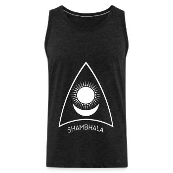 Shambhala Sun Moon Symbol 2 - Men's Premium Organic Tank Top - charcoal grey - Front - Alexander (188cm)