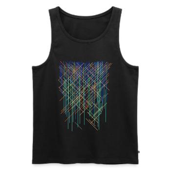 Hintergrund Farben Raster - Männer Premium Bio Tank Top - Schwarz - Vorne - AI Model Male 178 light (178cm)