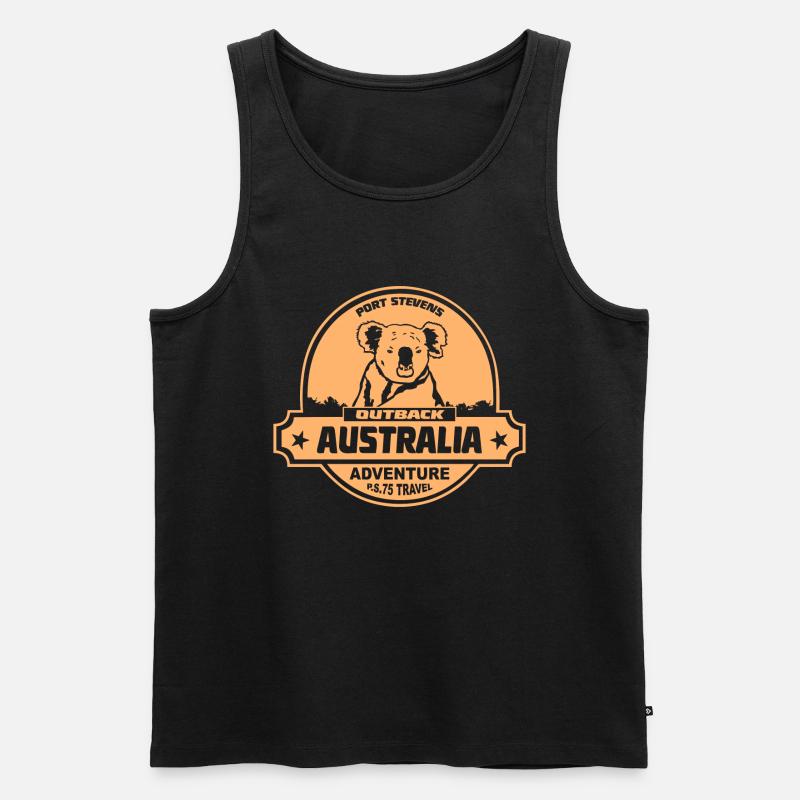 Koala - Australia - Australien - Männer Premium Bio Tank Top - Schwarz