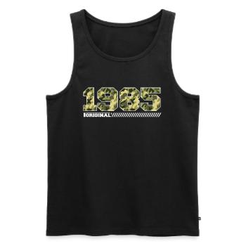 1985 Anniversary Gift Vintage 1985 Army - Men's Premium Organic Tank Top - black - Front - Michal (187cm)