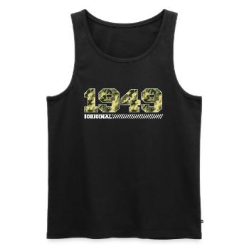 Cadeau Anniversaire 1949 Vintage 1949 Armée - Débardeur bio Premium Homme - noir - Devant - Michal (187cm)