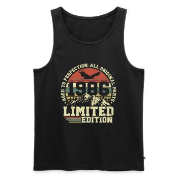 Vintage 1986 Né Vintage Rétro Anniversaire - Débardeur bio Premium Homme - noir - Devant - Michal (187cm)