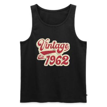 Jahrgang Est 1962 - Männer Premium Bio Tank Top - Schwarz - Vorne - Michal (187cm)