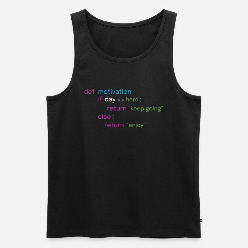 Motivierendes Coding Design - Männer Premium Bio Tank Top - Schwarz